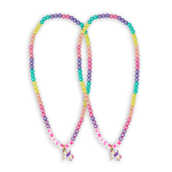 BFF Unicorn Rainbow Pearl Necklace Set