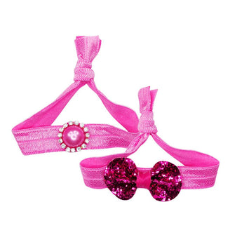 Shimmer Hair Elastics - Pink Poppy