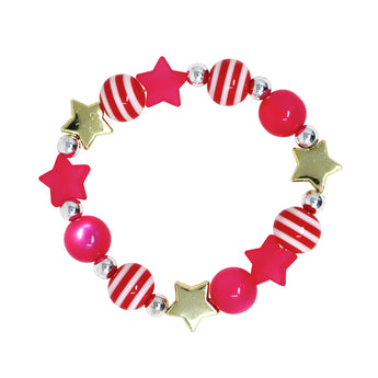 Starry night beaded bracelet - Pink Poppy