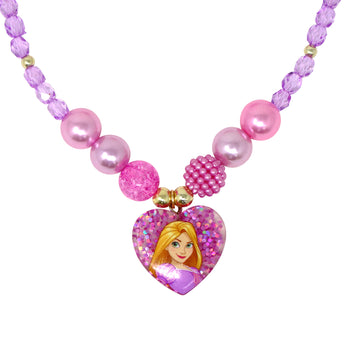Disney Princess Rapunzel Pendant Stretch Beaded Necklace & Bracelet Set