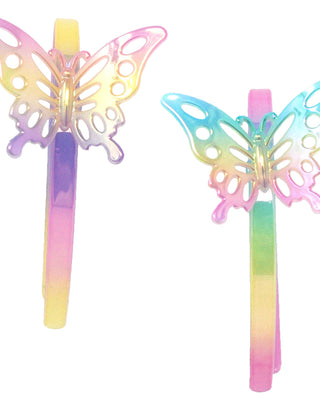Pastel Iridescent Butterfly Headband - Pink Poppy